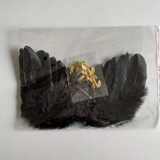 Cute 2 Piece Leaf Headband & Angel Feather Set for 0-3 Month Baby