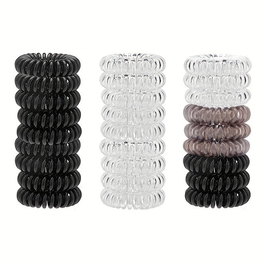 9pcs Girls Hair Tie Head Rope Spiral Colorful Stretchy Hair Ring Solid Hair Rope