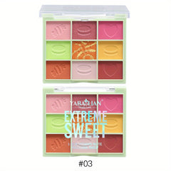 9 Colors Eyeshadow Palette Rainbow Pearly Matte Finish