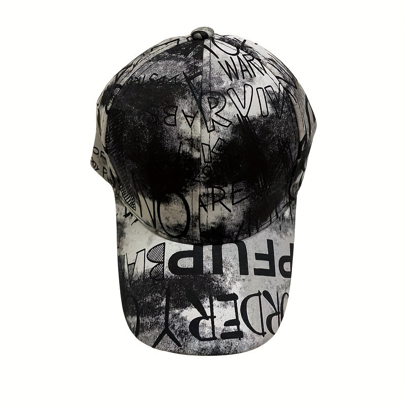 Vintage Graffiti Print Baseball Cap Casual Hip Hop Dad Hat Adjustable Sunscreen