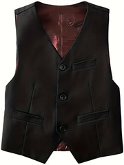 2pcs Boys Formal Outfits Pants&Vest Set For Competition Wedding Dress