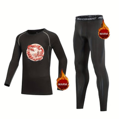 Kids Dragon Pattern Compression Fleece Set