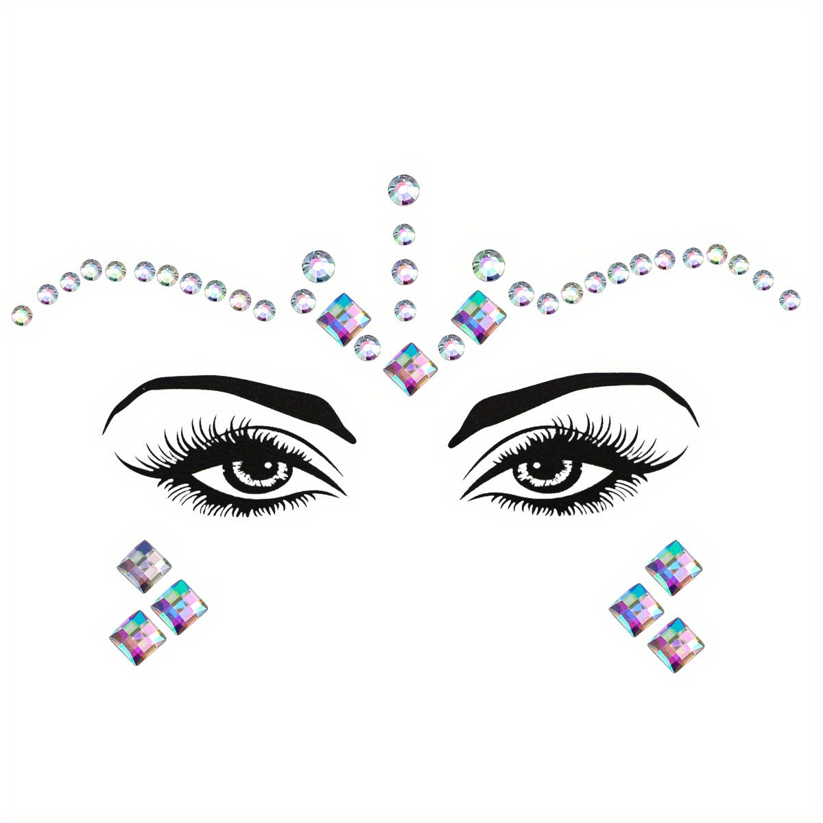 EYENICE Mermaid Face Jewels & Body Glitter Holographic Alien Costume