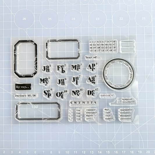 1pc Date Silicone Transparent Stamp Cartoon Stationery Seal