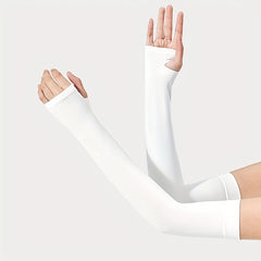 Breathable Elastic Ice Gloves UV Protection Solid Fingerless Gloves