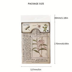 24 Sheets Vintage Diary Stickers Collage Materials Pack - 4 Styles