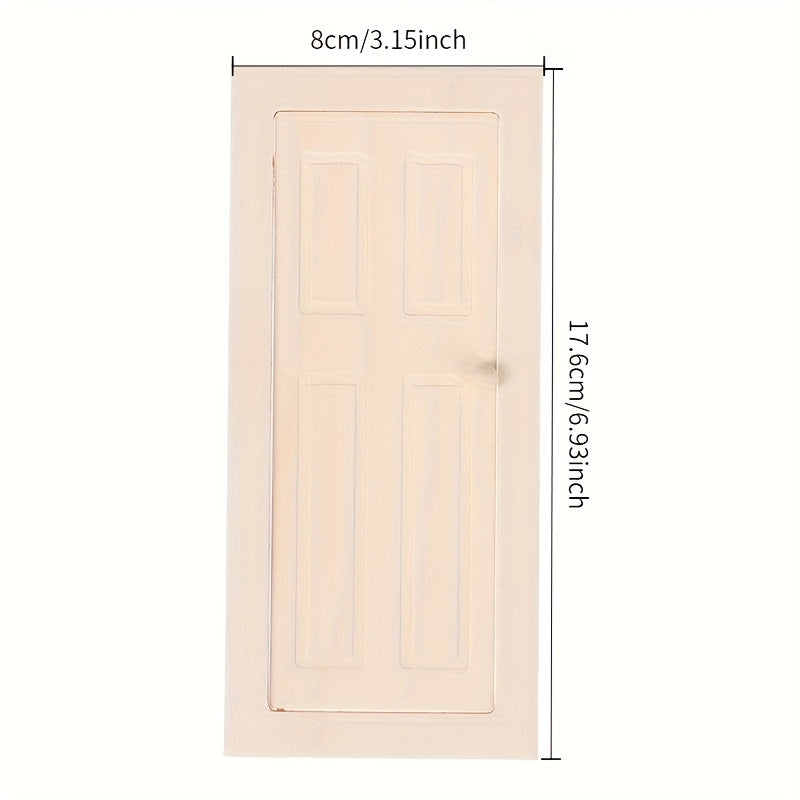 1:12 Scale Dollhouse Wooden Door Light Wood Finish Opening