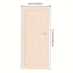 1:12 Scale Dollhouse Wooden Door Light Wood Finish Opening