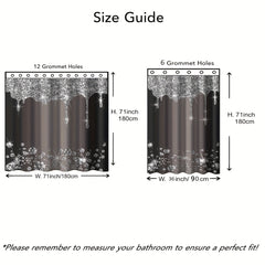 Glitter Shower Curtain & Non-Slip Bathroom Rug Set