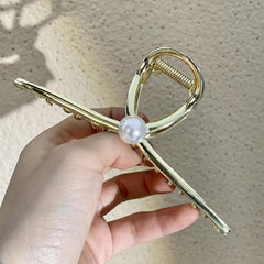 3pcs Pearl Hair Claw Nonslip Ponytail Holder Women Girls Hair Claw