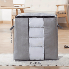 Large Foldable Blanket Storage Bag Clear Window & Zipper Closure