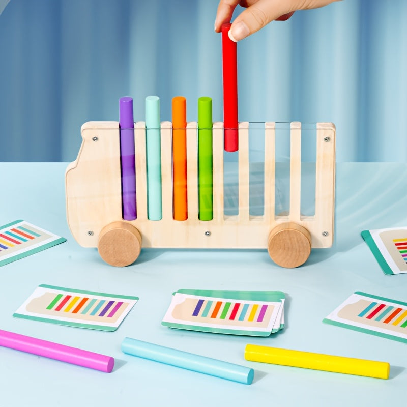 Wooden Toy Sorting Bus - Color and Logic Learning