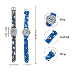2pcs Football Pattern Quartz Watch