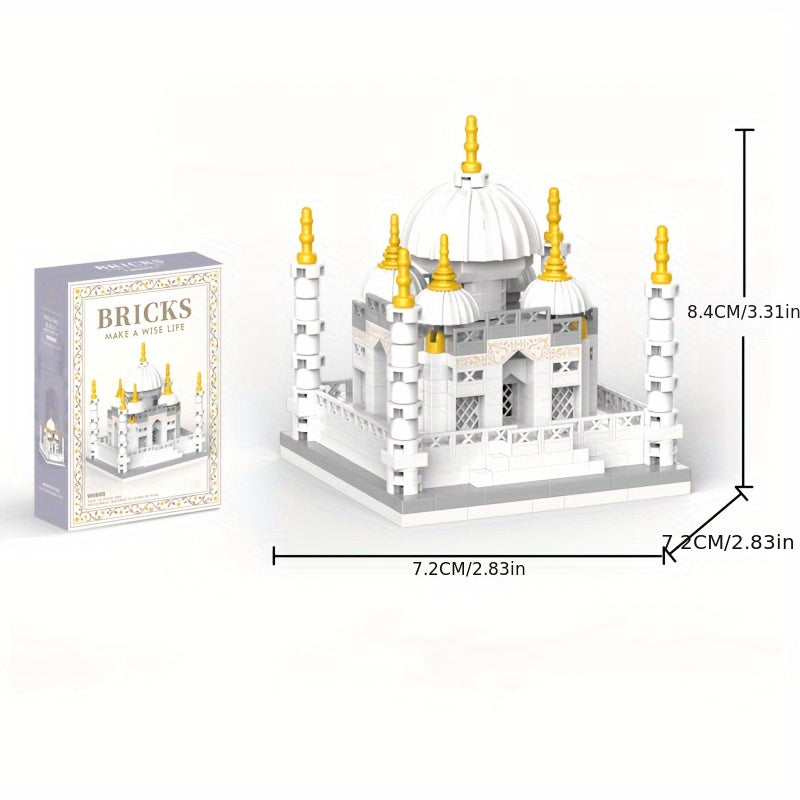 863pcs Taj Mahal Castle Building Model Micro Diamond Small Particle Building Blo