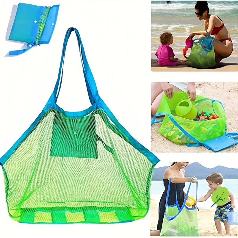 Large Capacity Mesh Beach Toy Storage Bag Sand Dredging Tool Bag