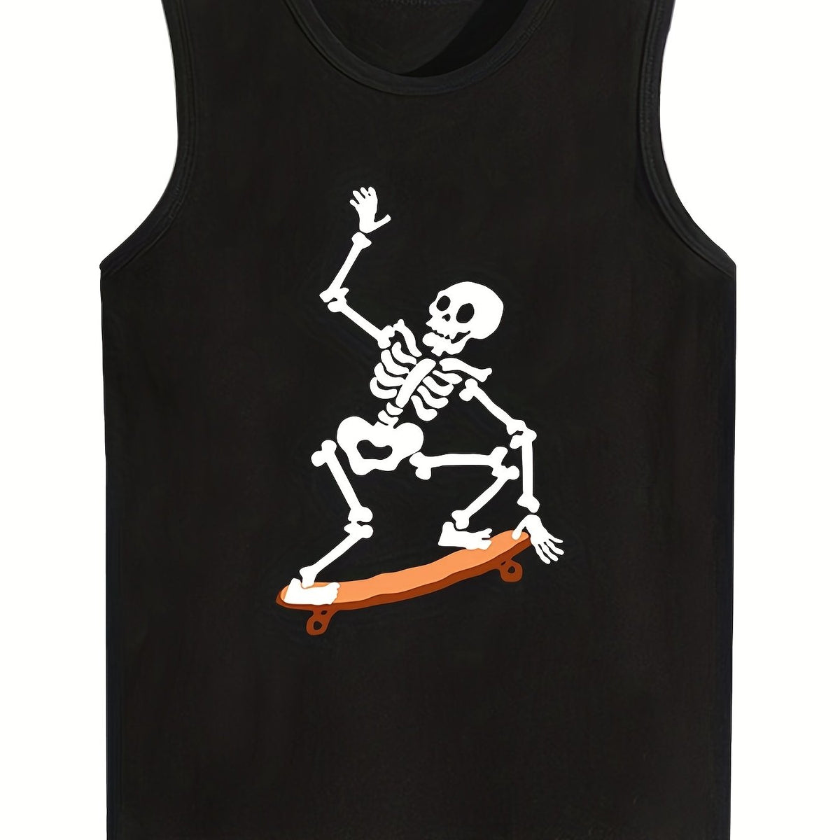 Boy's Skeleton Print Sleeveless Shirt for Summer