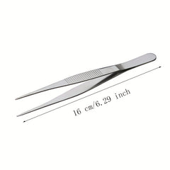 2pcs Stainless Steel Tweezers for BBQ Repair Silvery Durable