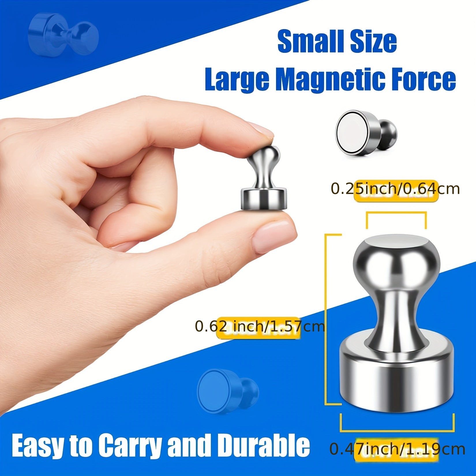 16pcs Magnetic Push Pins Neodymium Magnet Whiteboard Magnets