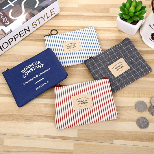 2pcs Mini Canvas Coin Purses for Women Assorted Colors