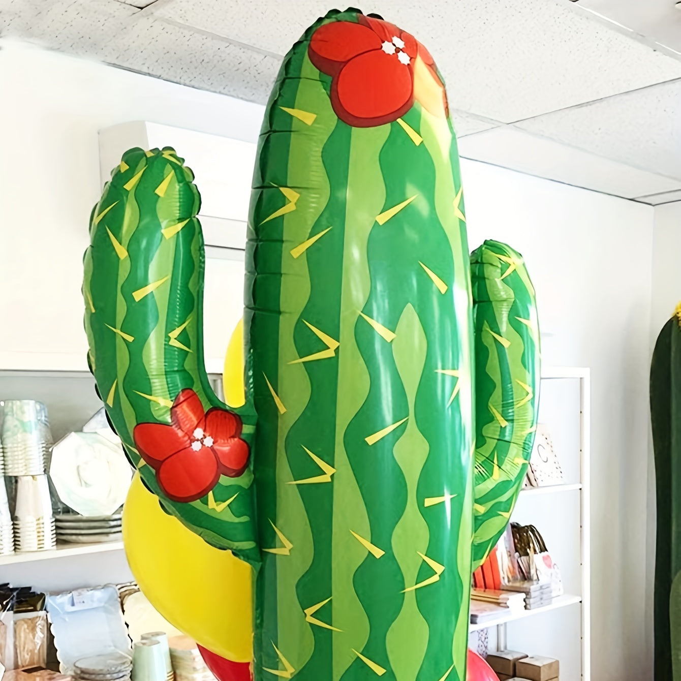 Aluminum Film Cactus Balloons for Holiday Decor