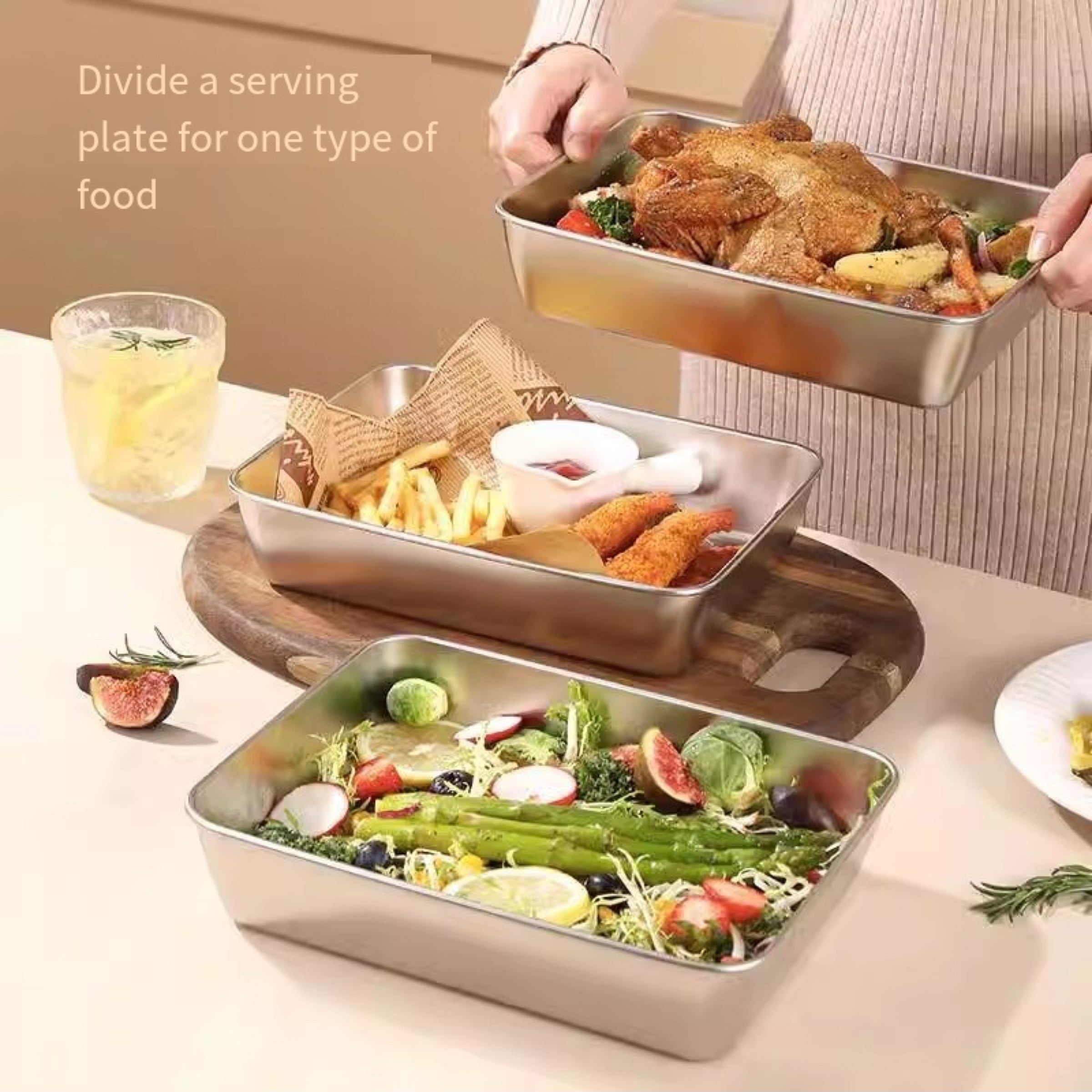 Stainless Steel Towel Tray With Cover Square Serving Tray