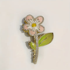 Enamel Flower Hair Claw Shark Claw Ponytail Holder Hair Accessories