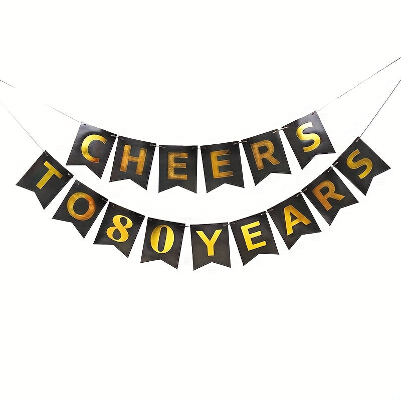 Bronze Letter Birthday Flag Paper Fan Flower Spiral Set