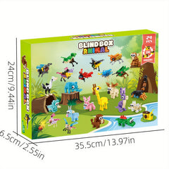 24pcs Forest Animal Building Block Set for Children Aged 6-8