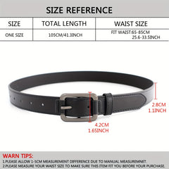 Unisex Vintage Gray Buckle PU Belt Casual Jeans Belt