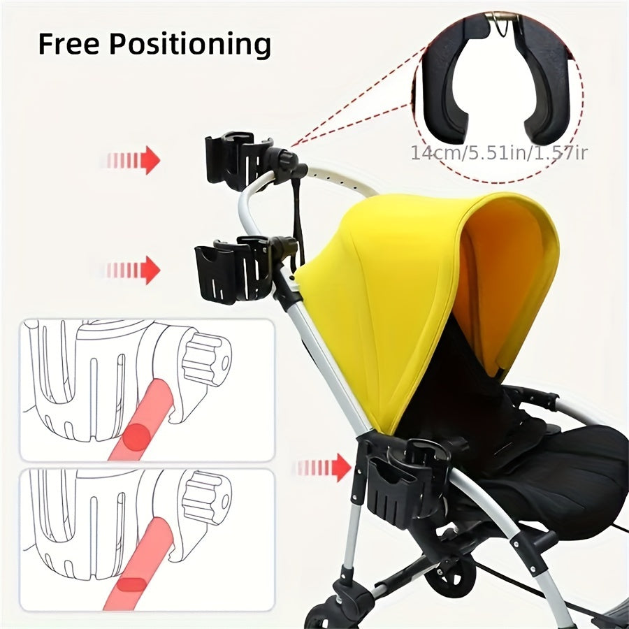 Stroller Bottle Holder 2 in 1 Cup Holder Phone Holder