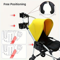 Stroller Bottle Holder 2 in 1 Cup Holder Phone Holder