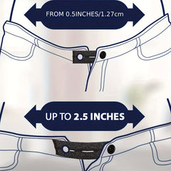 2pc Waist Extension Buckle Pants Adjustable Waist Button Retractable