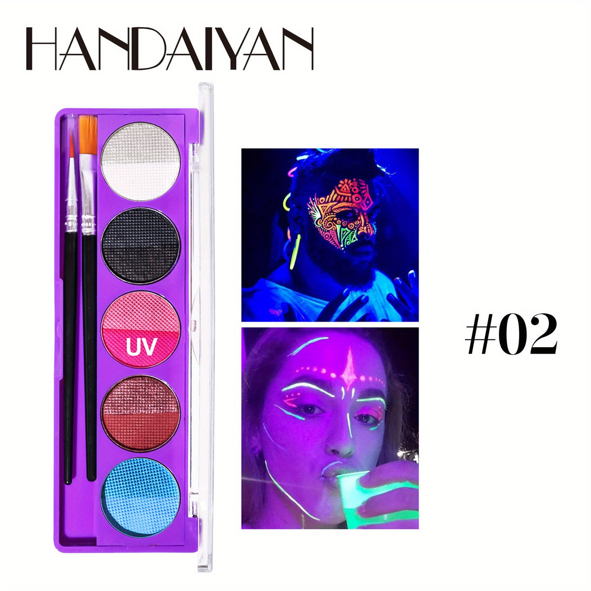 10 Colors Face Painting Makeup Palette Fluorescent UV Light