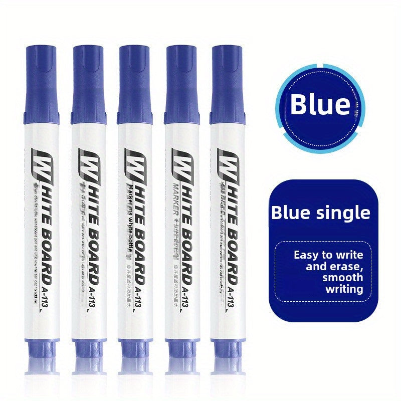 10pcs Erasable Whiteboard Markers Red Quick Drying Ink Large Refillable Pens