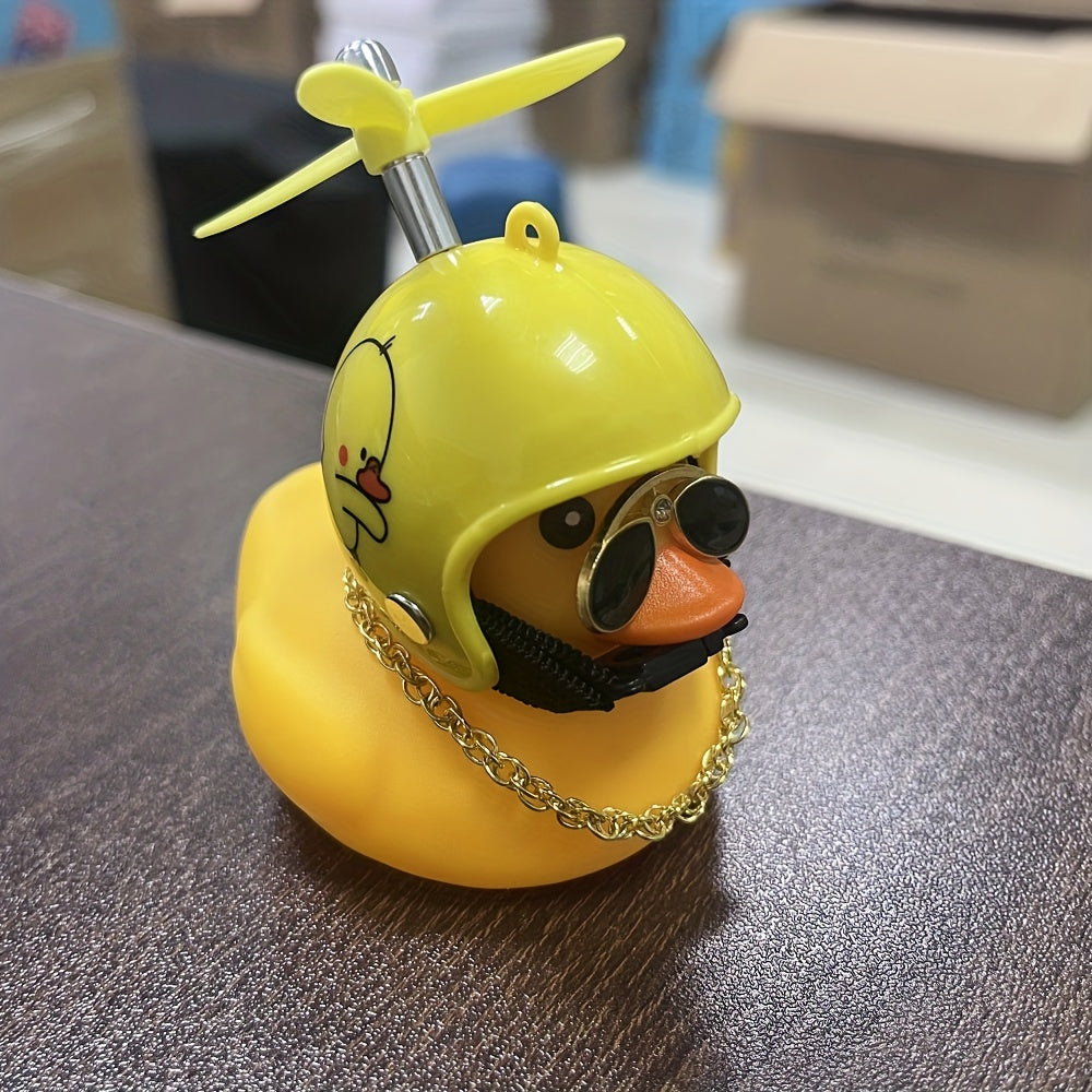 Yellow Duck & Helmet Laptop Sticker, Bicycle Decoration