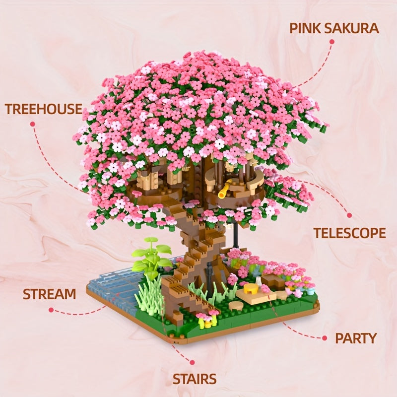 LITT LION Cherry Bonsai Tree Building Set - 2008pcs