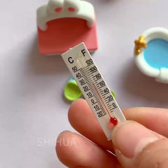 Dollhouse Thermometer 1:12 Scale Realistic Temperature Gauge with Star Boots