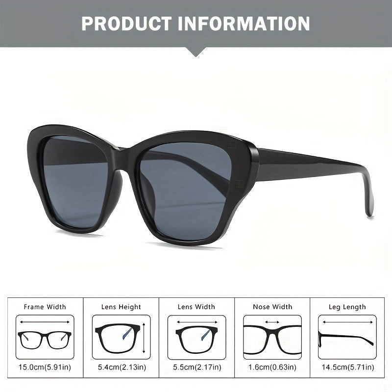 Ombre Lens Sunglasses Vintage Cat Eye Wrap Around Eyewear UV Blocking