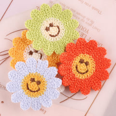 6pcs Plush Sunflower Patches for Girls Clothing DIY Accessories