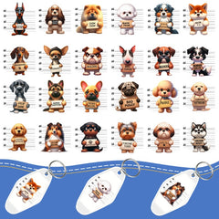 24pcs Angry Puppy UV DTF Waterproof Transfer Paper for Perfect Gift Ideas