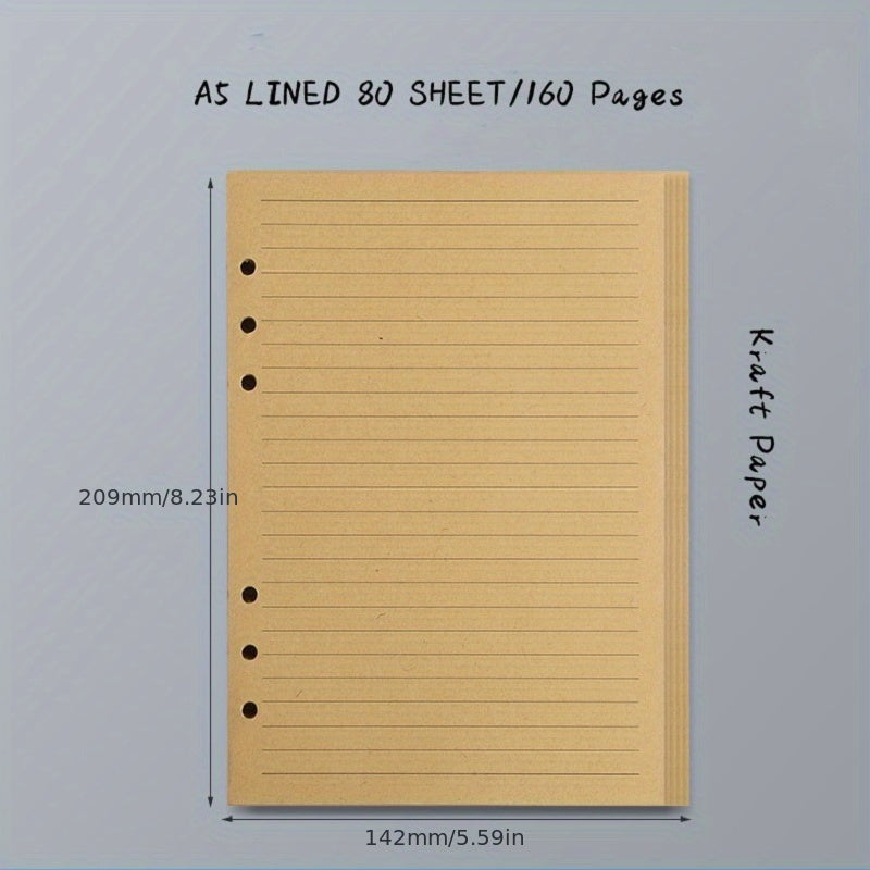 A5 Binder Refill Paper College Ruled Notebook Inserts