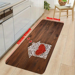 Vintage Wood Print Kitchen Rug Soft Cushioned Anti Fatigue Comfortable Mat