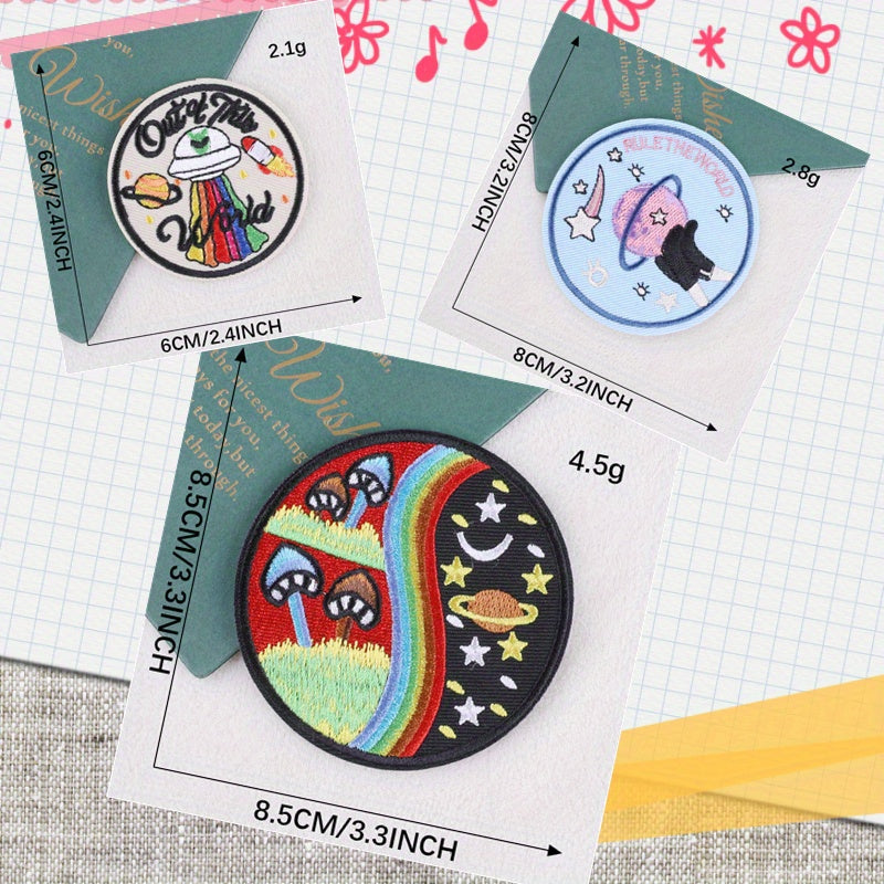 Circular Embroidery Badges Clothing Repair Patches For Men Costumes