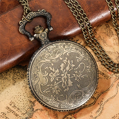 Bronze Santa Claus Merry Christmas Theme Quartz Pocket Watch