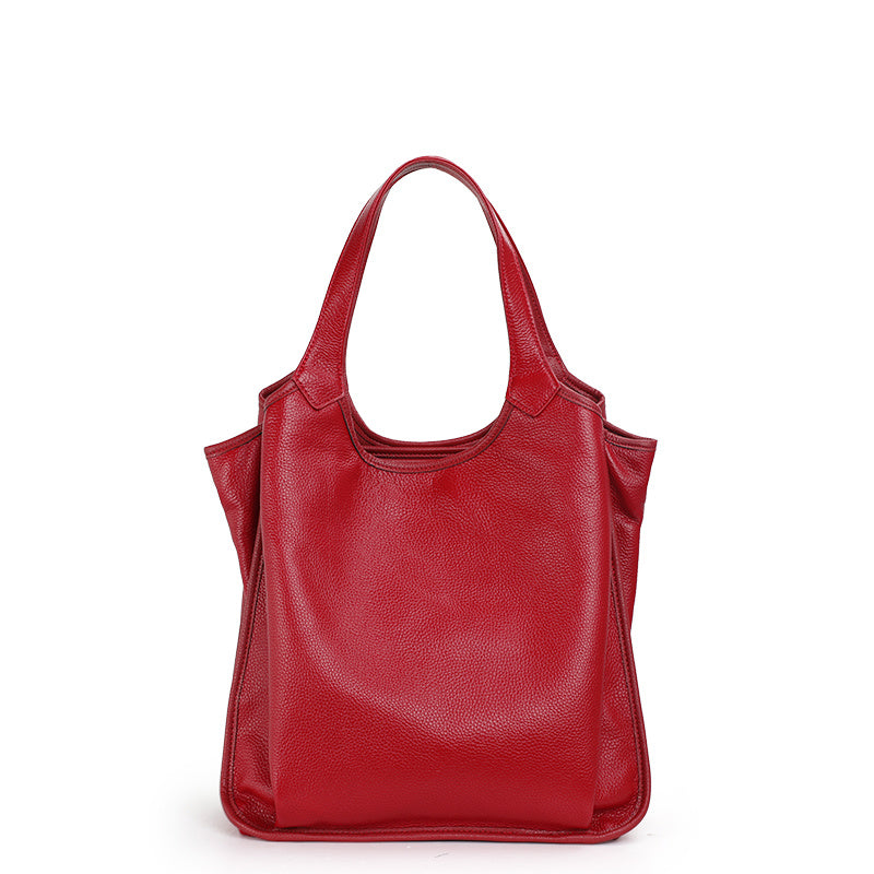 Women's Large Leather Hobo Shoulder Bag with Solid Handbag