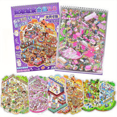House Scene Sticker Book Extra Large Size Capybara & Rabbit Bakery Themes