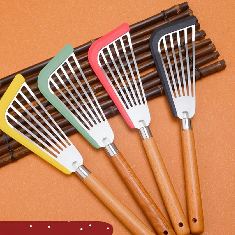 Silicone Spatula for Non Stick Pot Anti Scalding Stainless Steel Frying Spatula