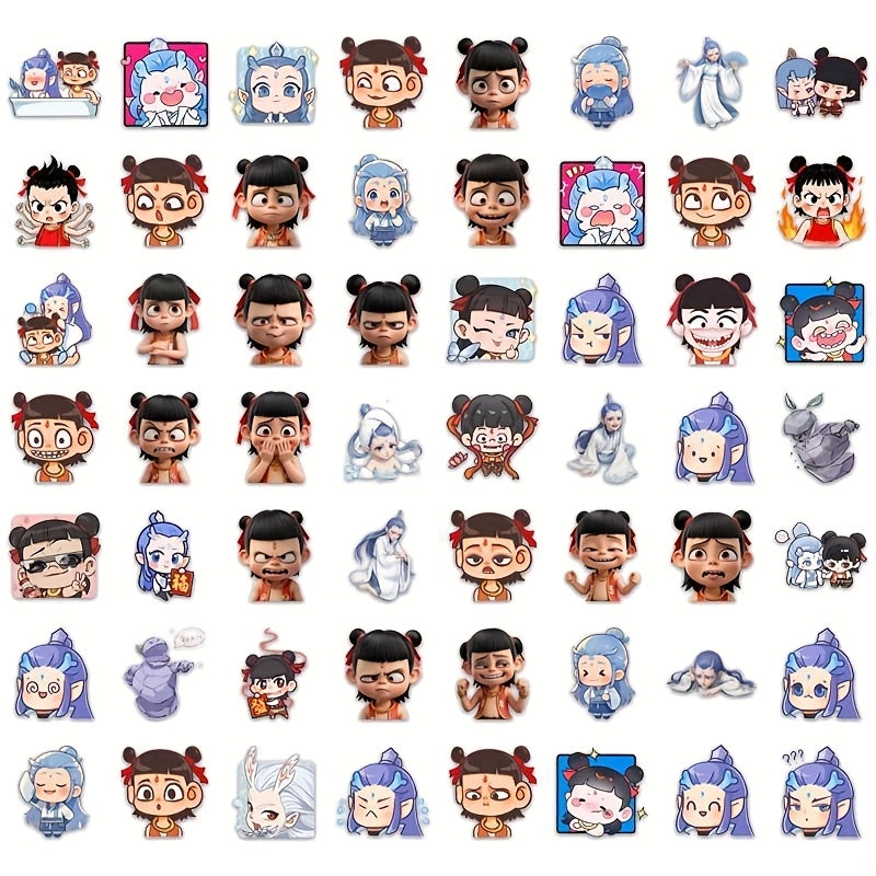 60pcs Anime Sticker Pack Cartoon Expressions DIY Decals