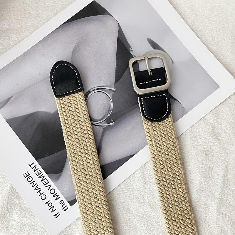 Canvas Elastic Belt Casual Woven Belt Men 4 Colors 2 Sizes