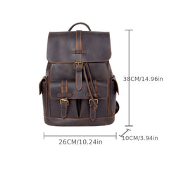 SWORKER Retro Crazy Horse Leather Backpack Men's Large Capacity